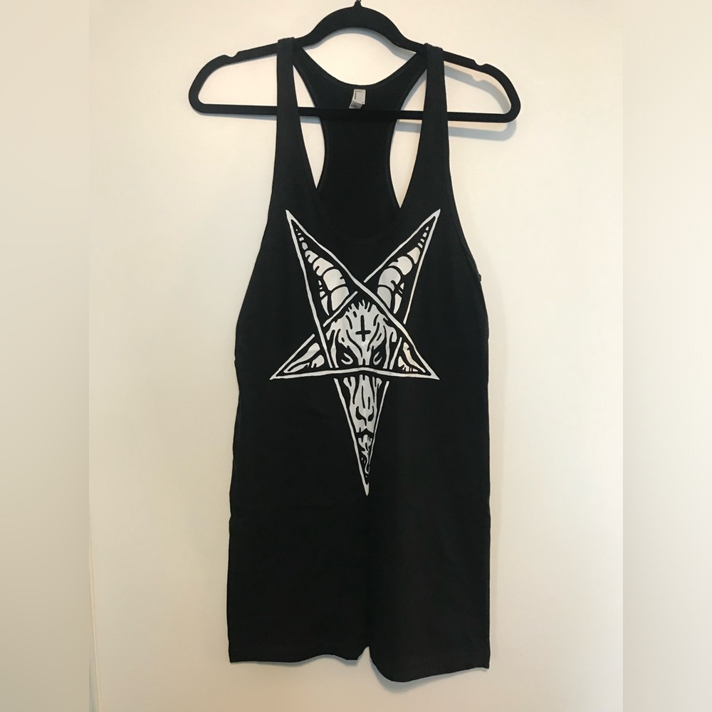 American Apparel Black Graphic Sleeveless Tank Top/Dress